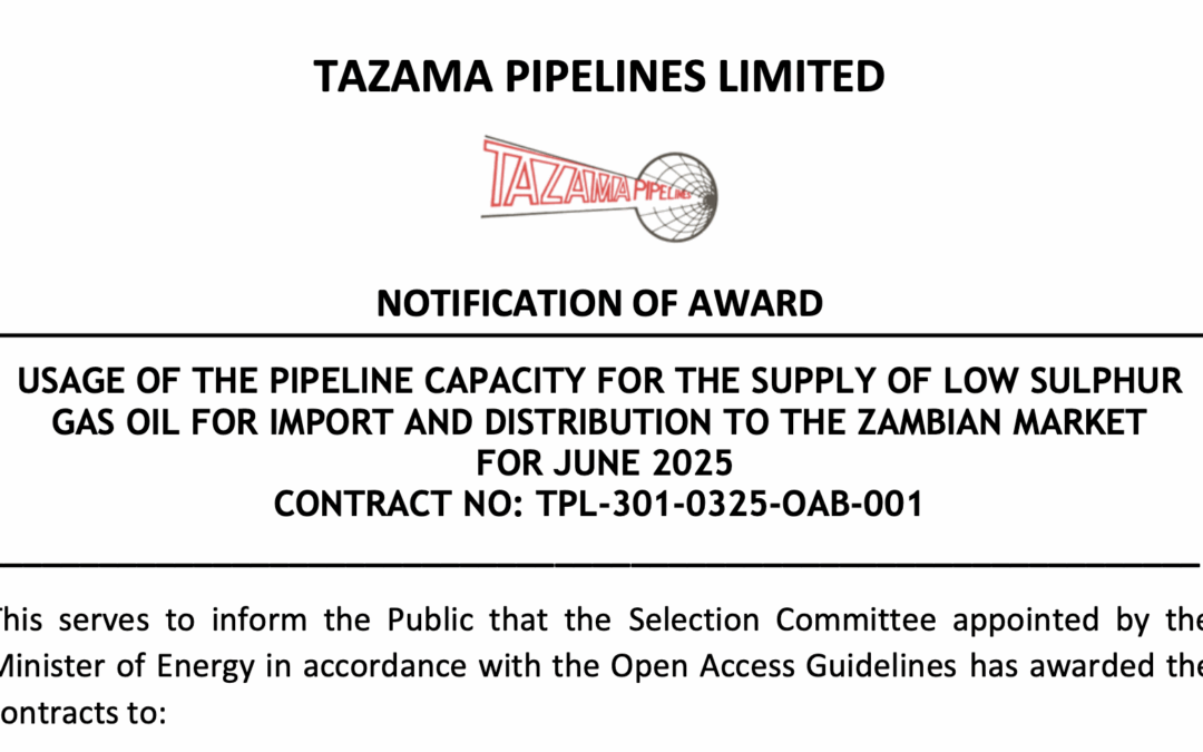NOTIFICATION OF AWARD | JUNE
